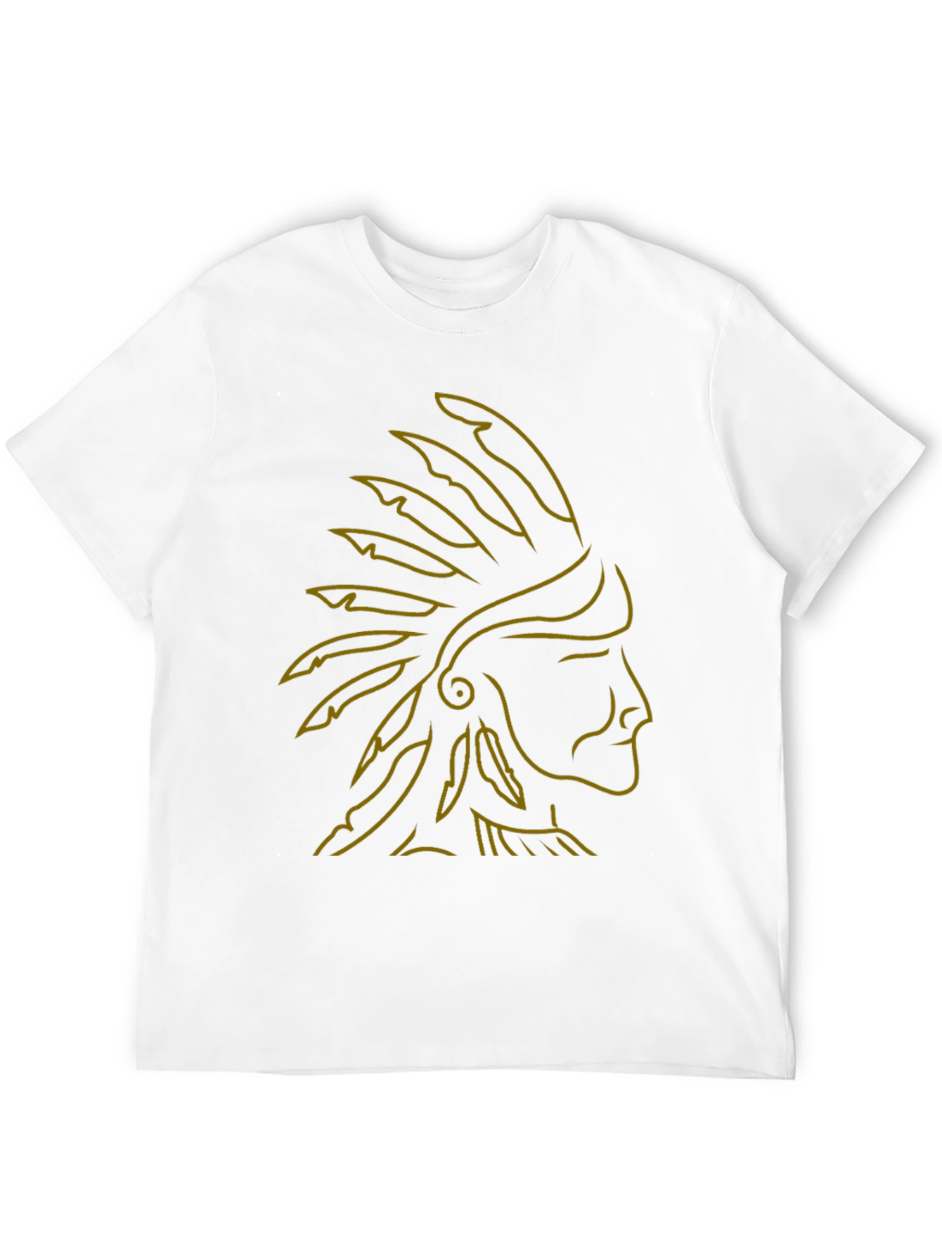 Native American Chief Headdress Graphic Tee - Black