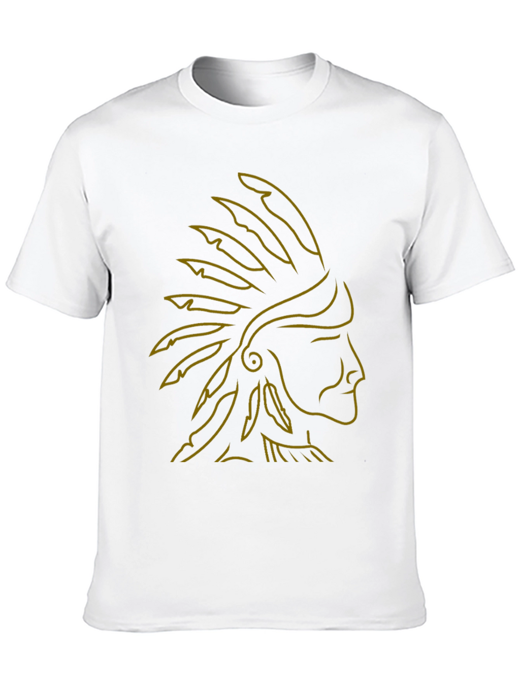 Native American Chief Headdress Graphic Tee - Black