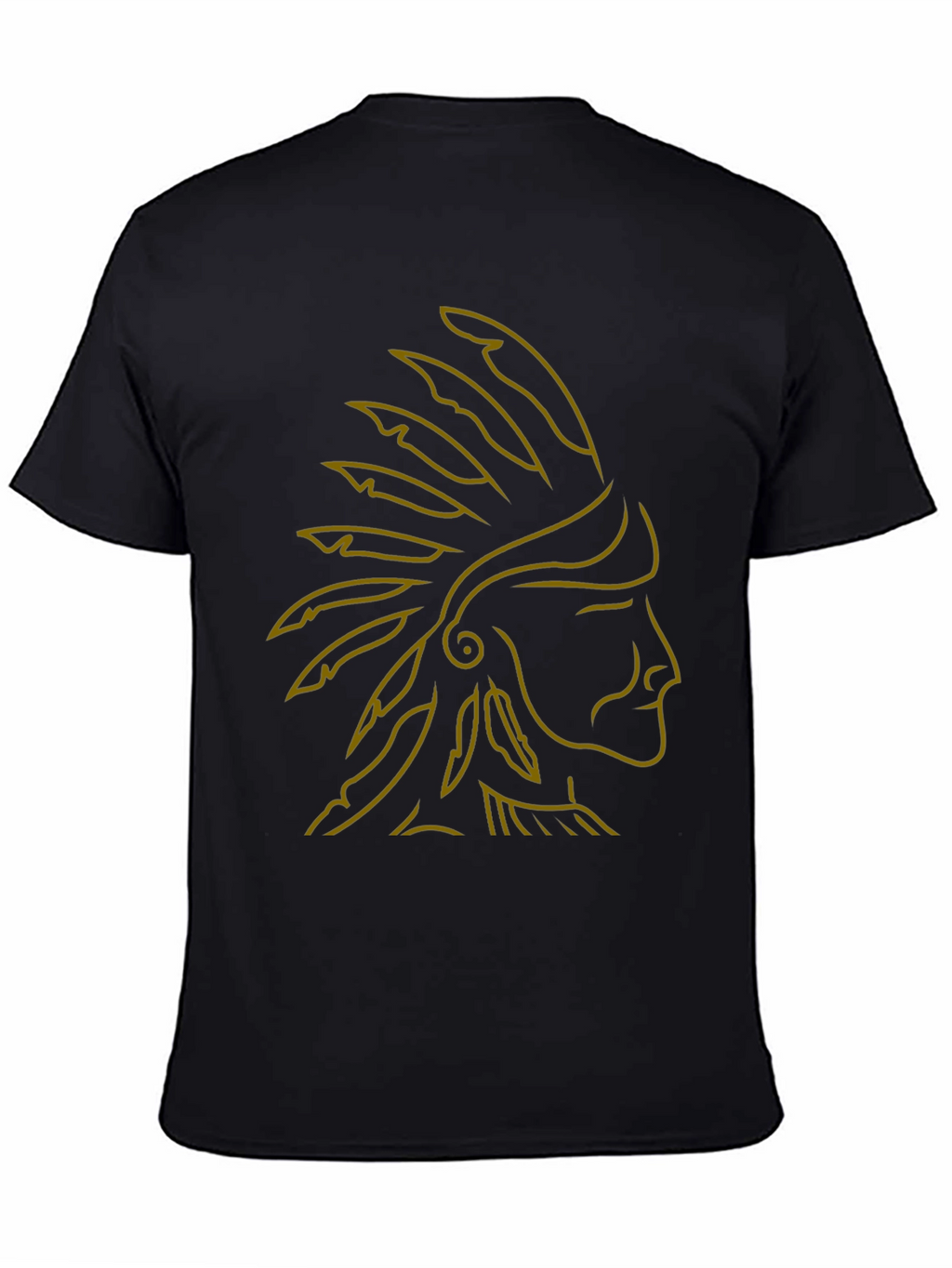 Native American Chief Headdress Graphic Tee - Black
