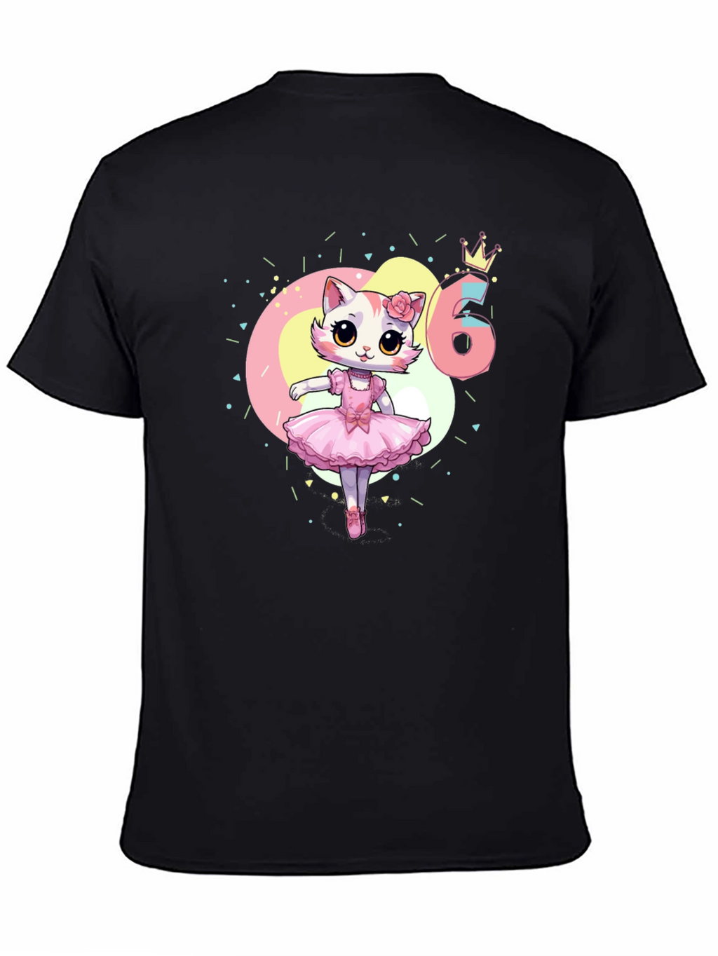 Cute Cat Ballerina 6th Birthday T-Shirt