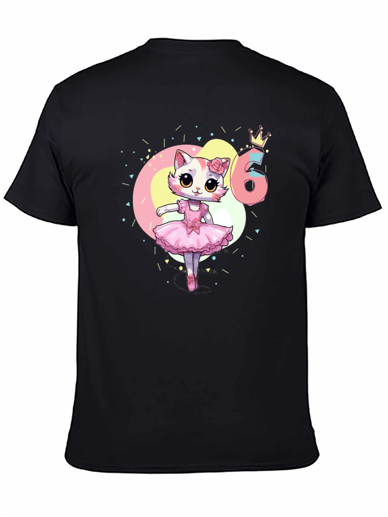 Cute Cat Ballerina 6th Birthday T-Shirt