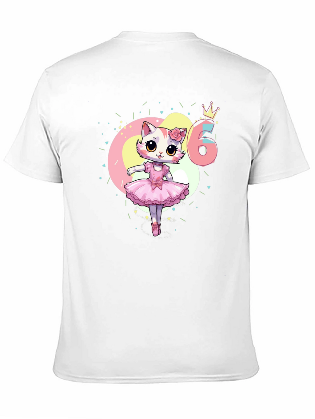 Cute Cat Ballerina 6th Birthday T-Shirt