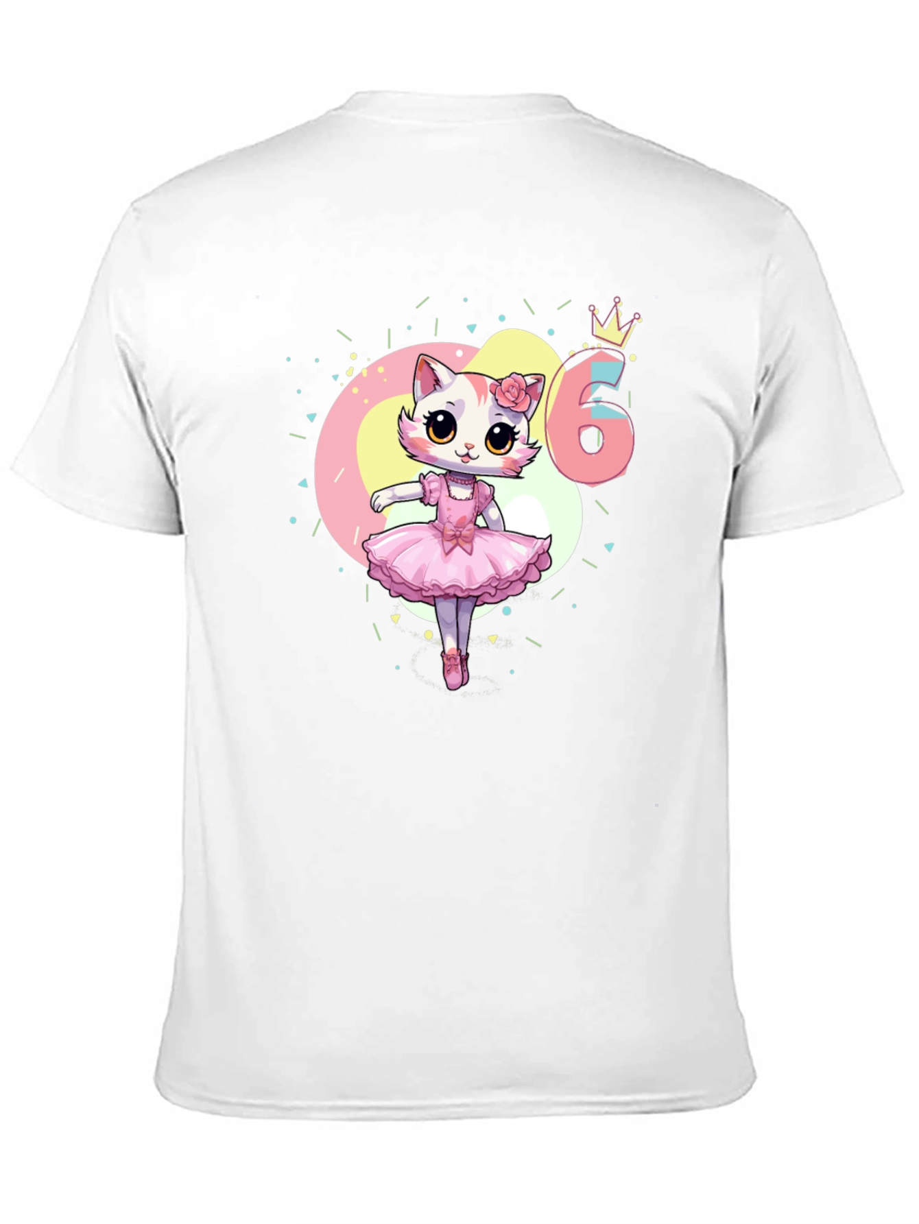 Cute Cat Ballerina 6th Birthday T-Shirt