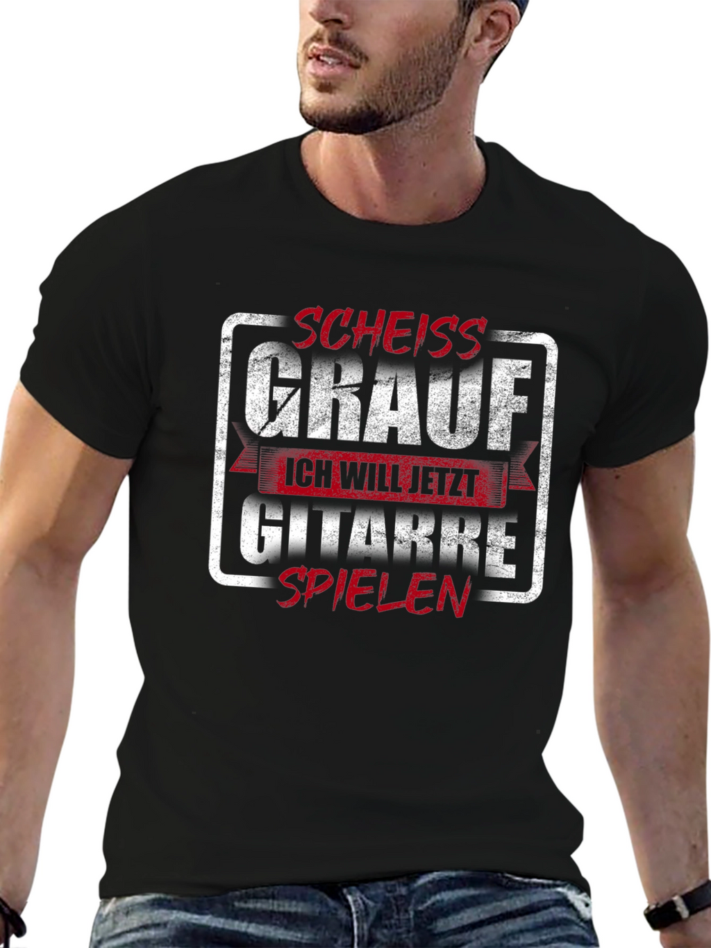 Funny Guitarist T-Shirt -  Scheiss Grauf