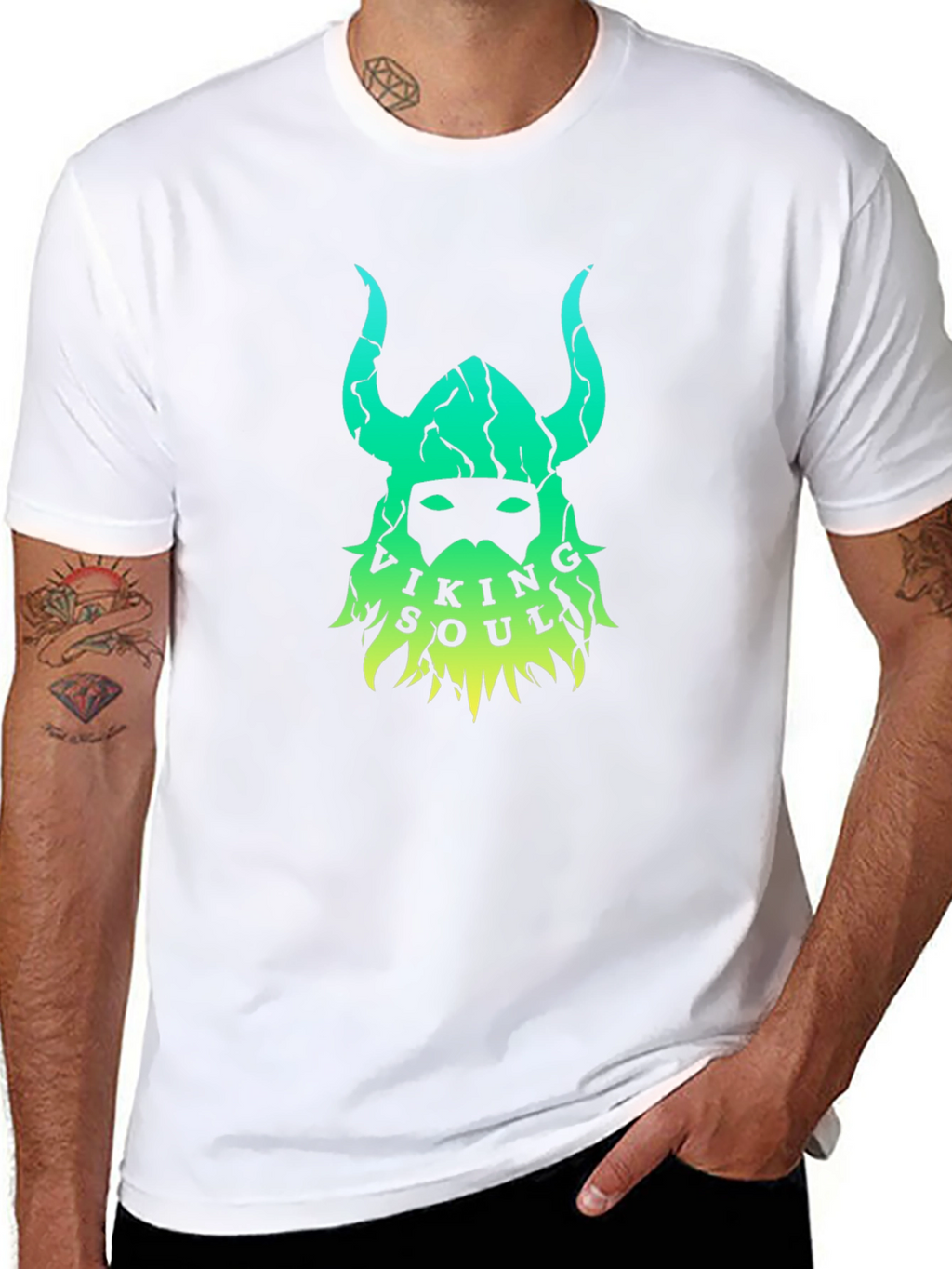 Viking Soul Graphic Tee - Black Cotton Blend