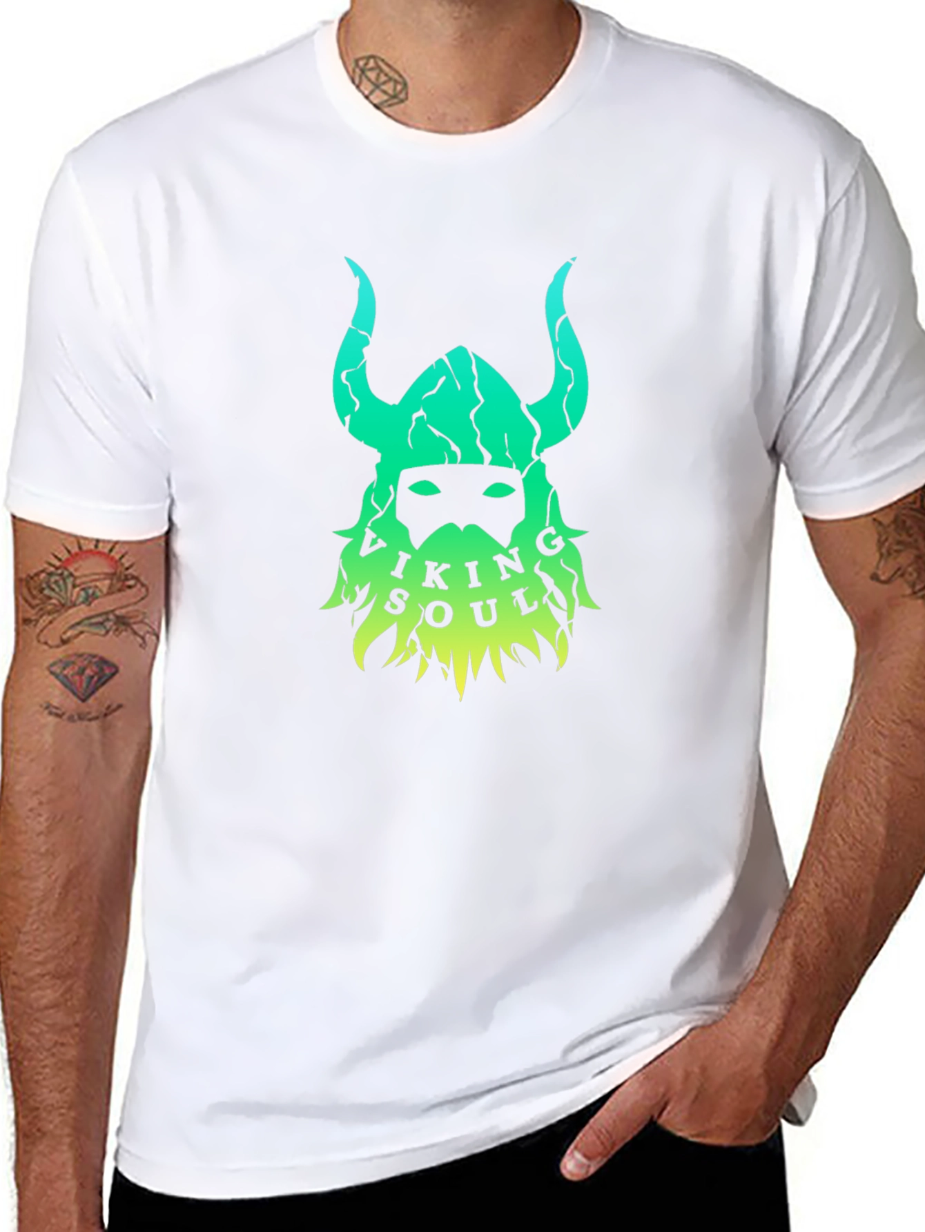 Viking Soul Graphic Tee - Black Cotton Blend