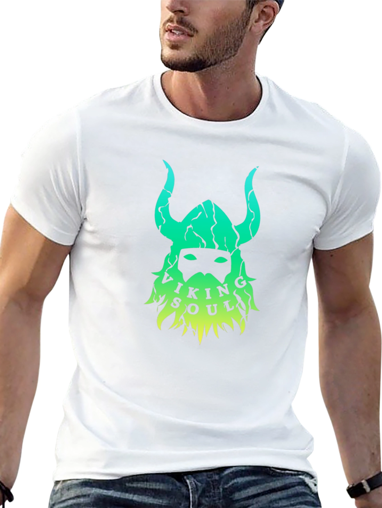 Viking Soul Graphic Tee - Black Cotton Blend