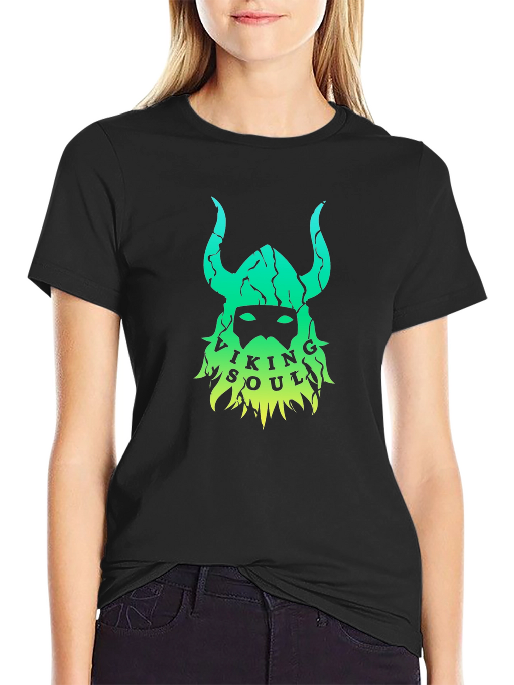 Viking Soul Graphic Tee - Black Cotton Blend