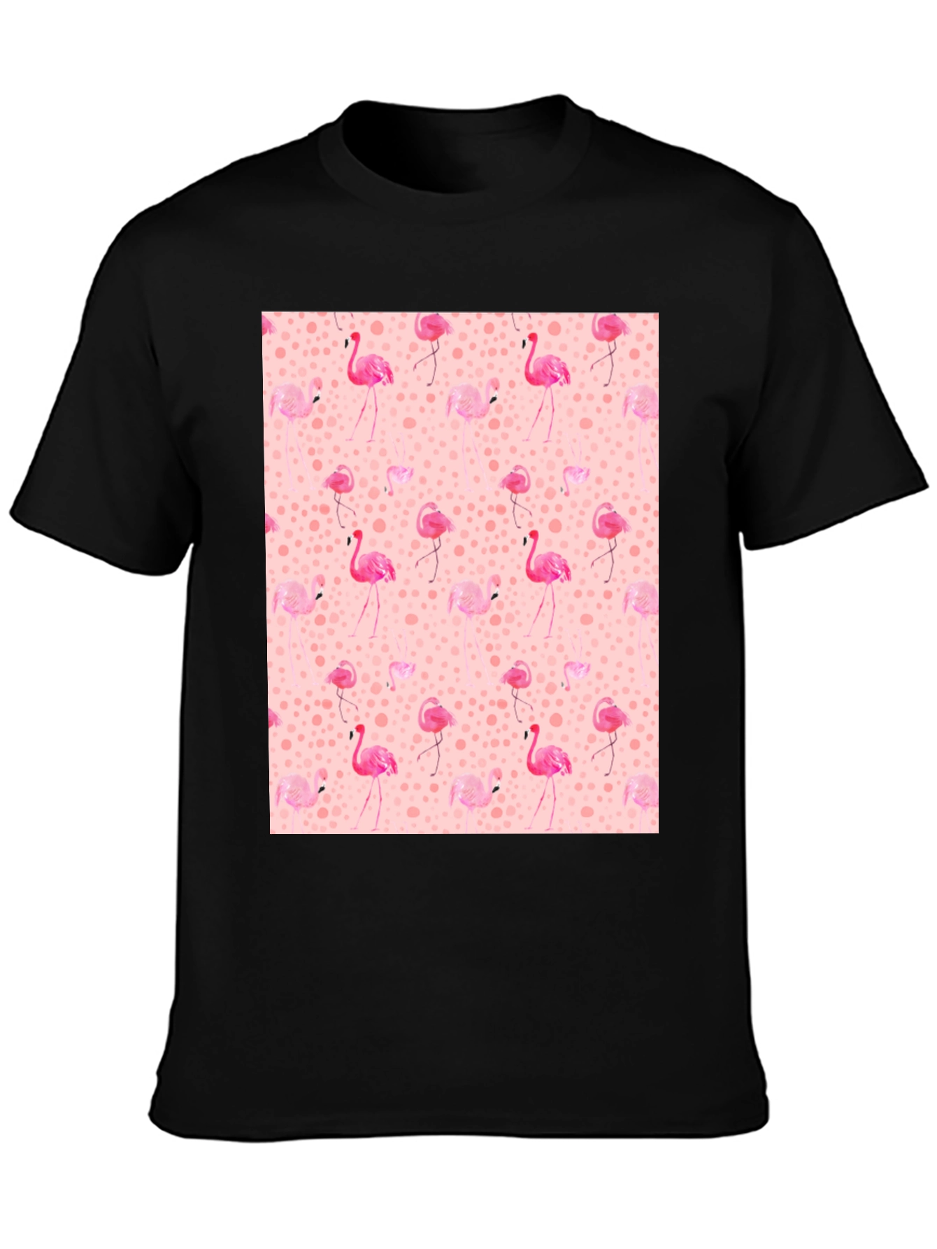 Flamingo Print Tee - Novelty Graphic T-Shirt