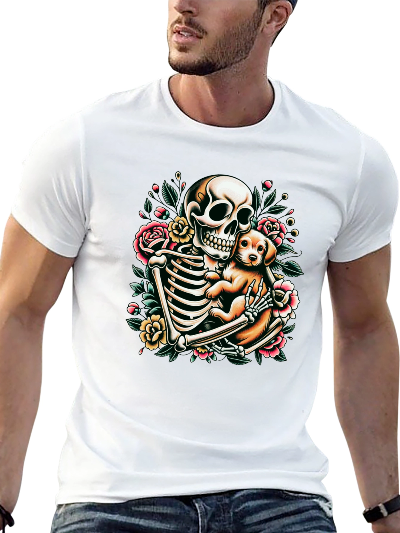 Skeleton Dog Lover Graphic Tee