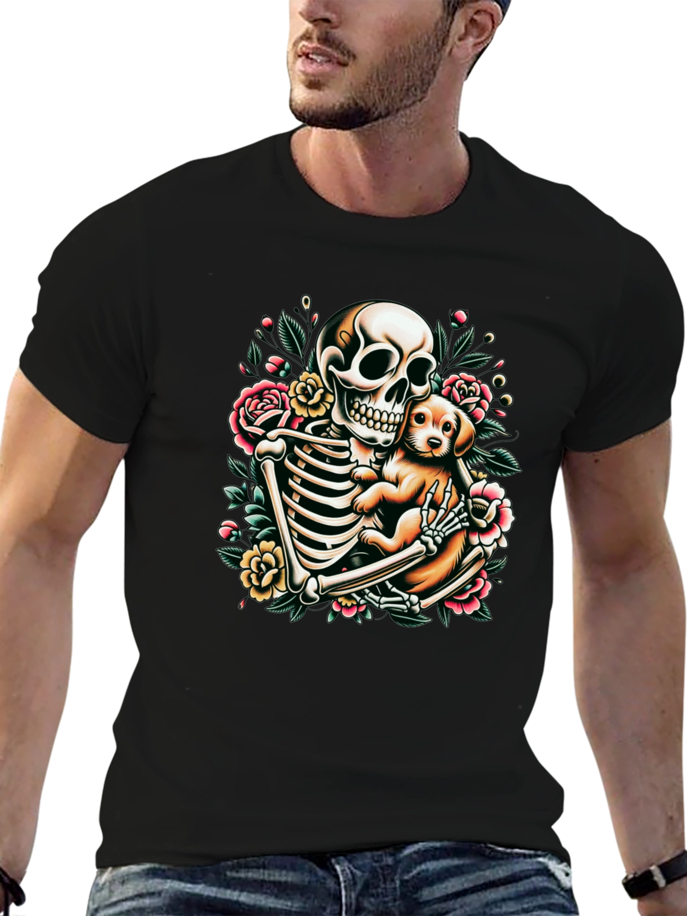 Skeleton Dog Lover Graphic Tee