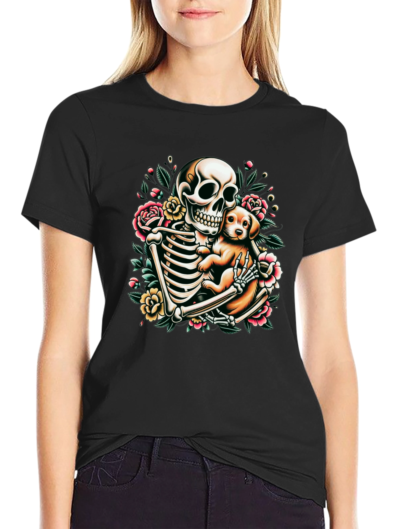 Skeleton Dog Lover Graphic Tee