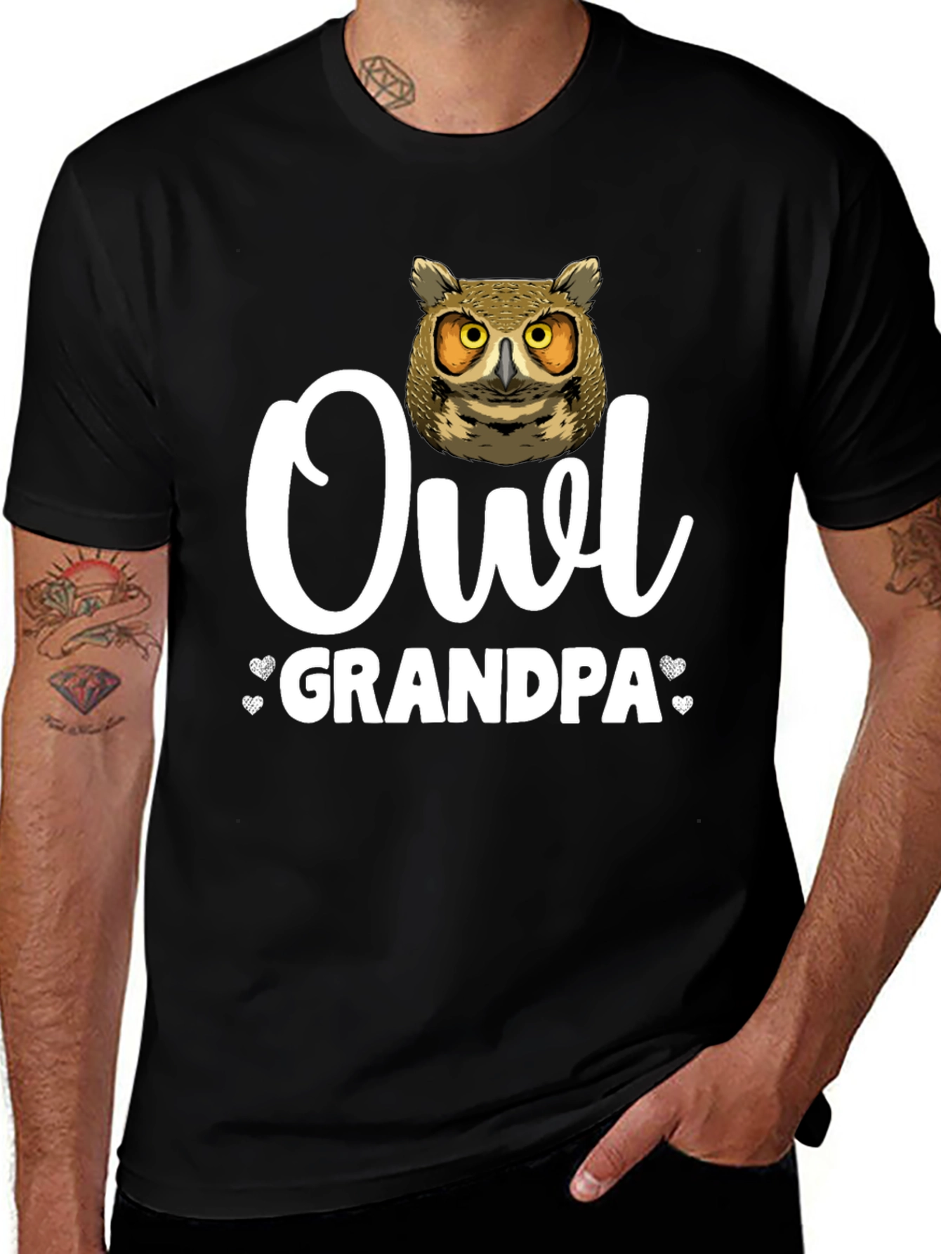 Owl Grandpa T-Shirt - Unique Animal Lover Gift