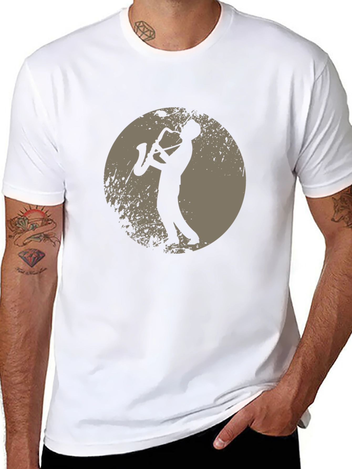 Saxophone Player Graphic T-Shirt - Music Lover Tee