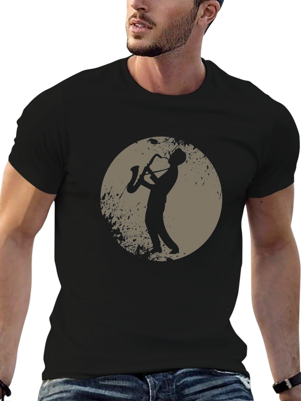 Saxophone Player Graphic T-Shirt - Music Lover Tee
