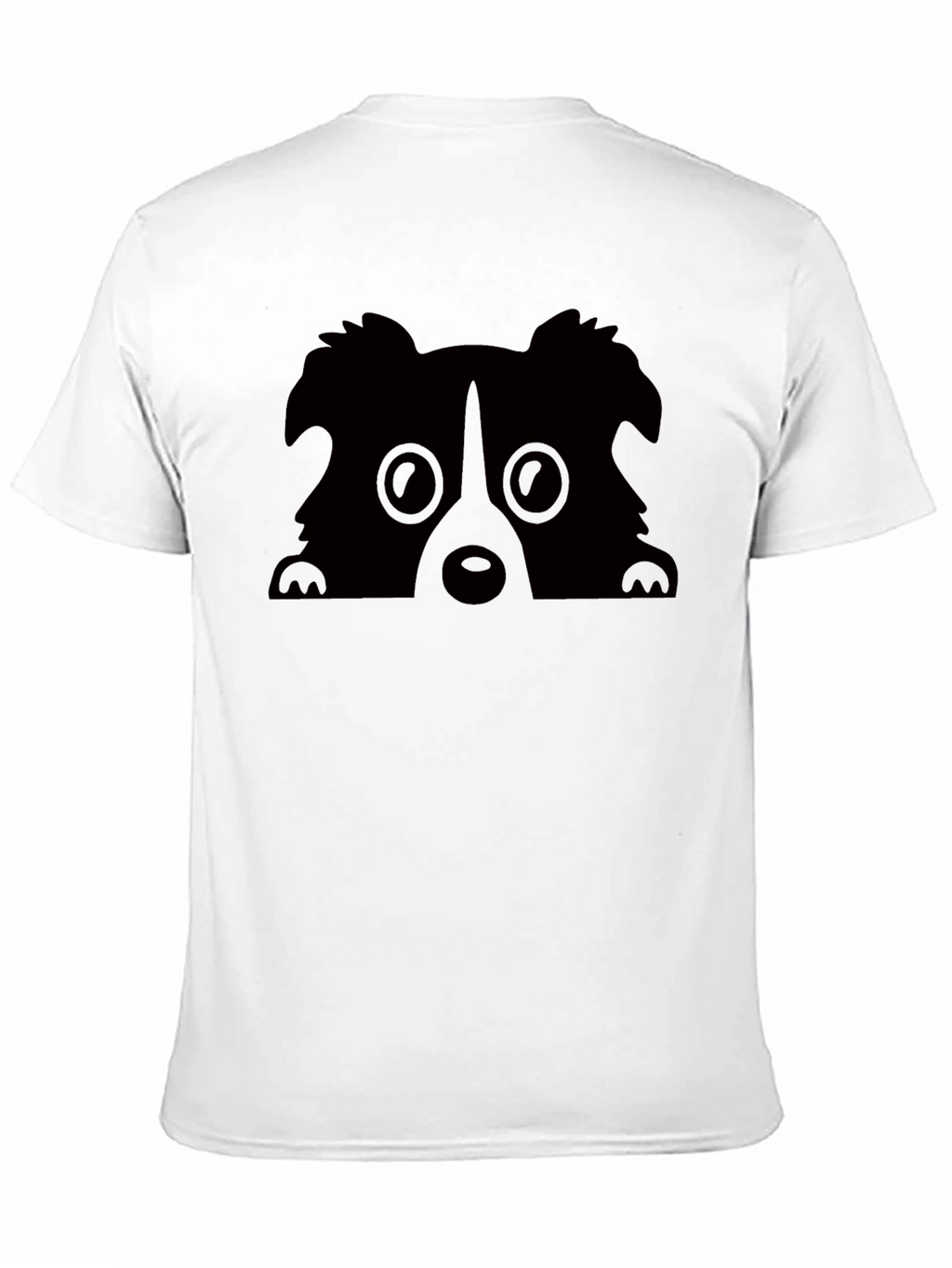 Cute Dog Peekaboo Graphic Tee - Black