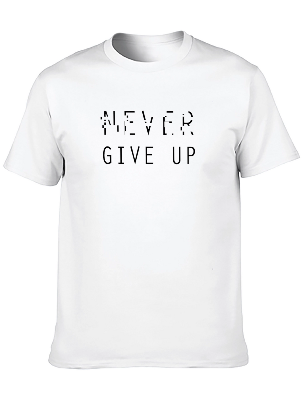 Never Give Up Black Graphic Tee - Motivational T-Shirt