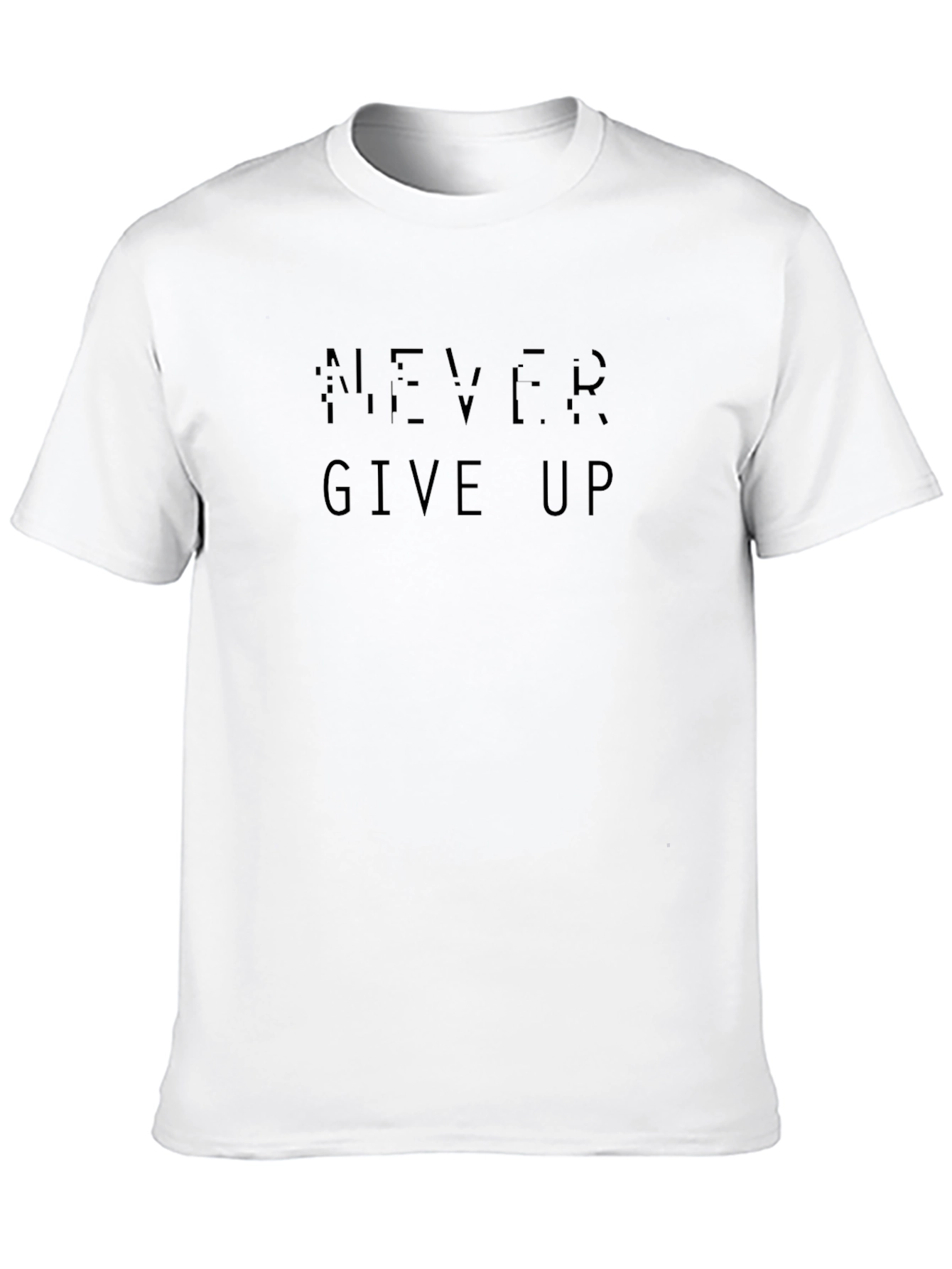 Never Give Up Black Graphic Tee - Motivational T-Shirt