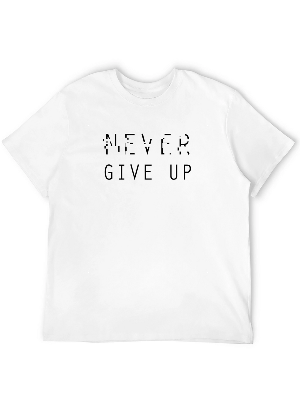 Never Give Up Black Graphic Tee - Motivational T-Shirt