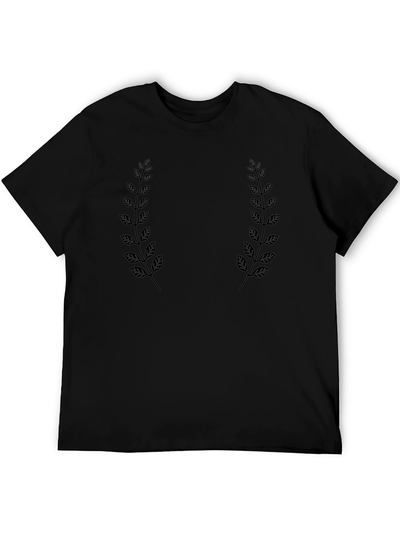 Black Laurel Wreath Graphic T-Shirt - Stylish Mens Tee