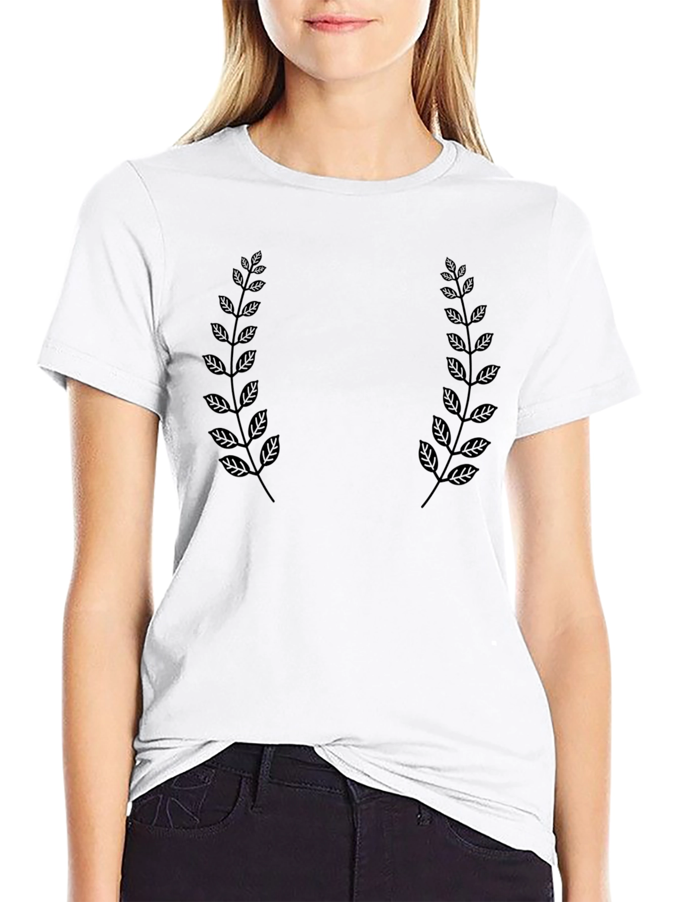 Black Laurel Wreath Graphic T-Shirt - Stylish Mens Tee