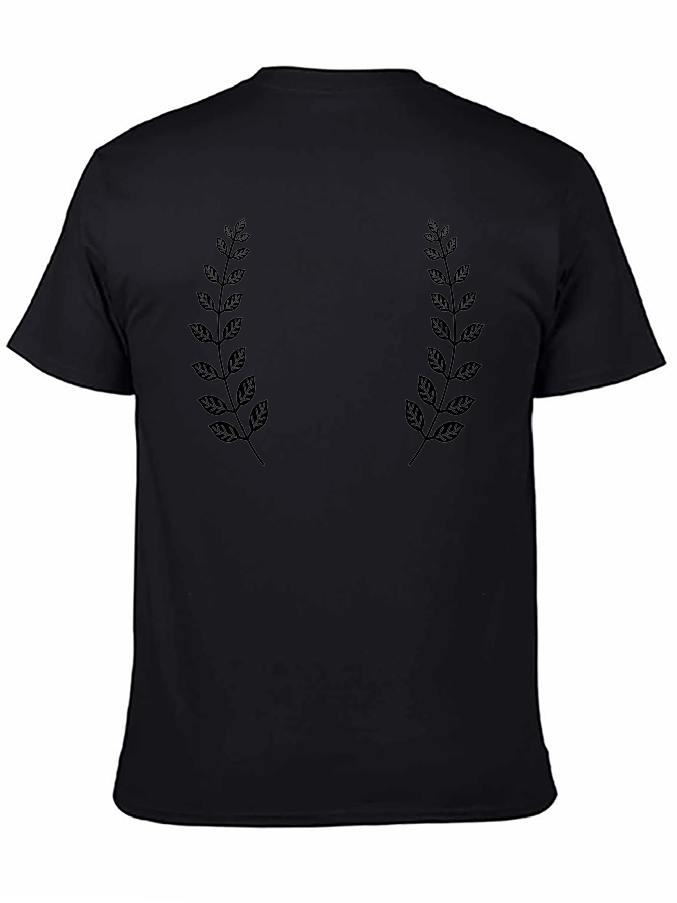 Black Laurel Wreath Graphic T-Shirt - Stylish Mens Tee