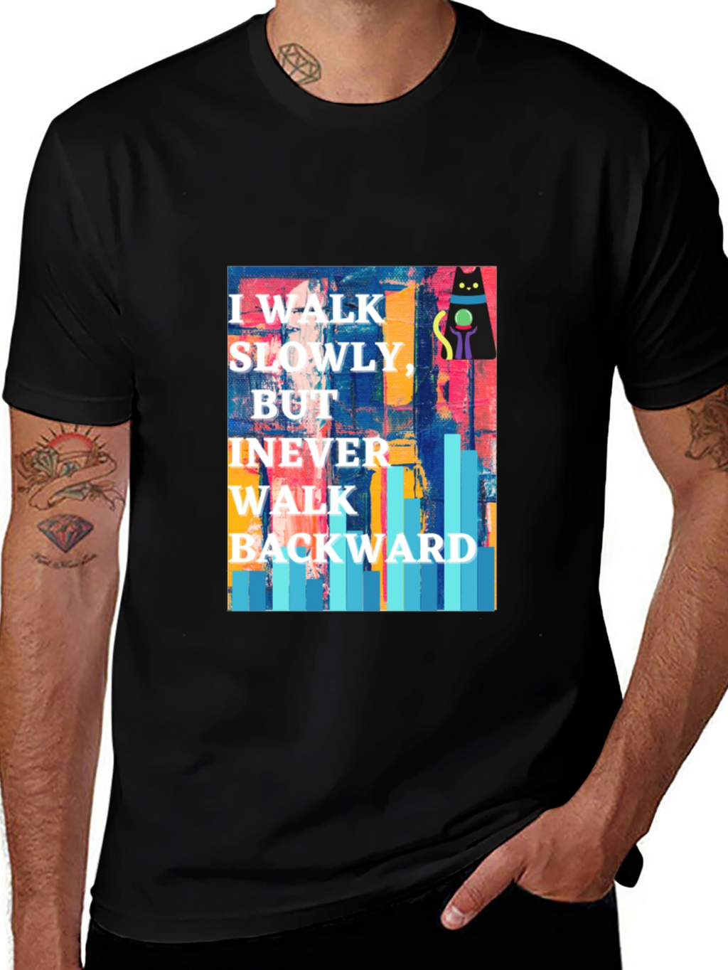 Abstract Cat Motivational T-Shirt