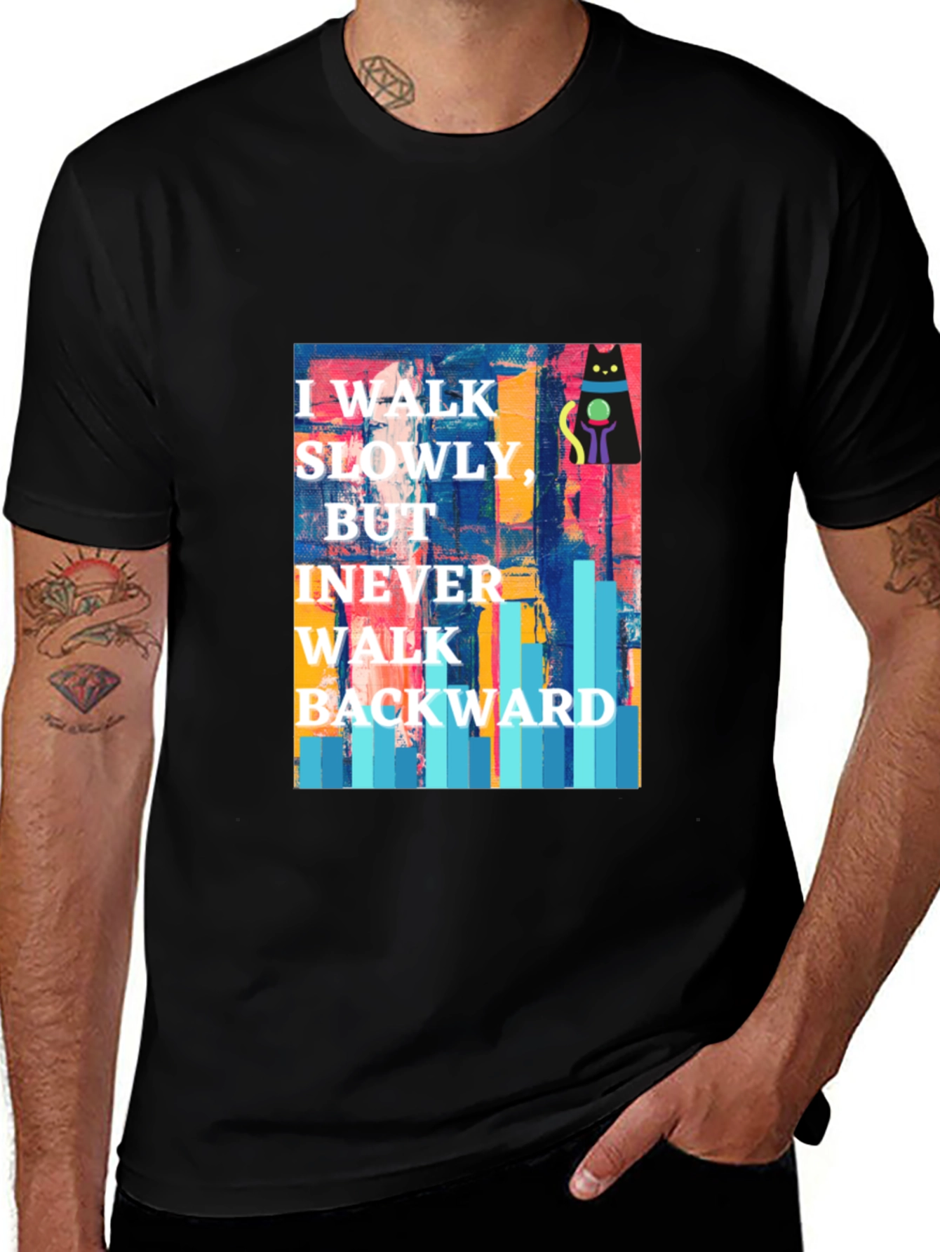 Abstract Cat Motivational T-Shirt