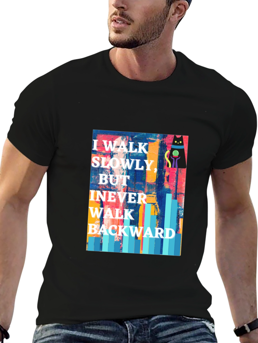 Abstract Cat Motivational T-Shirt