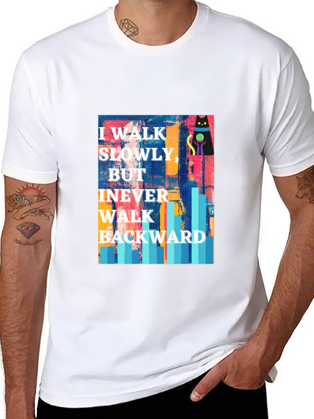 Abstract Cat Motivational T-Shirt