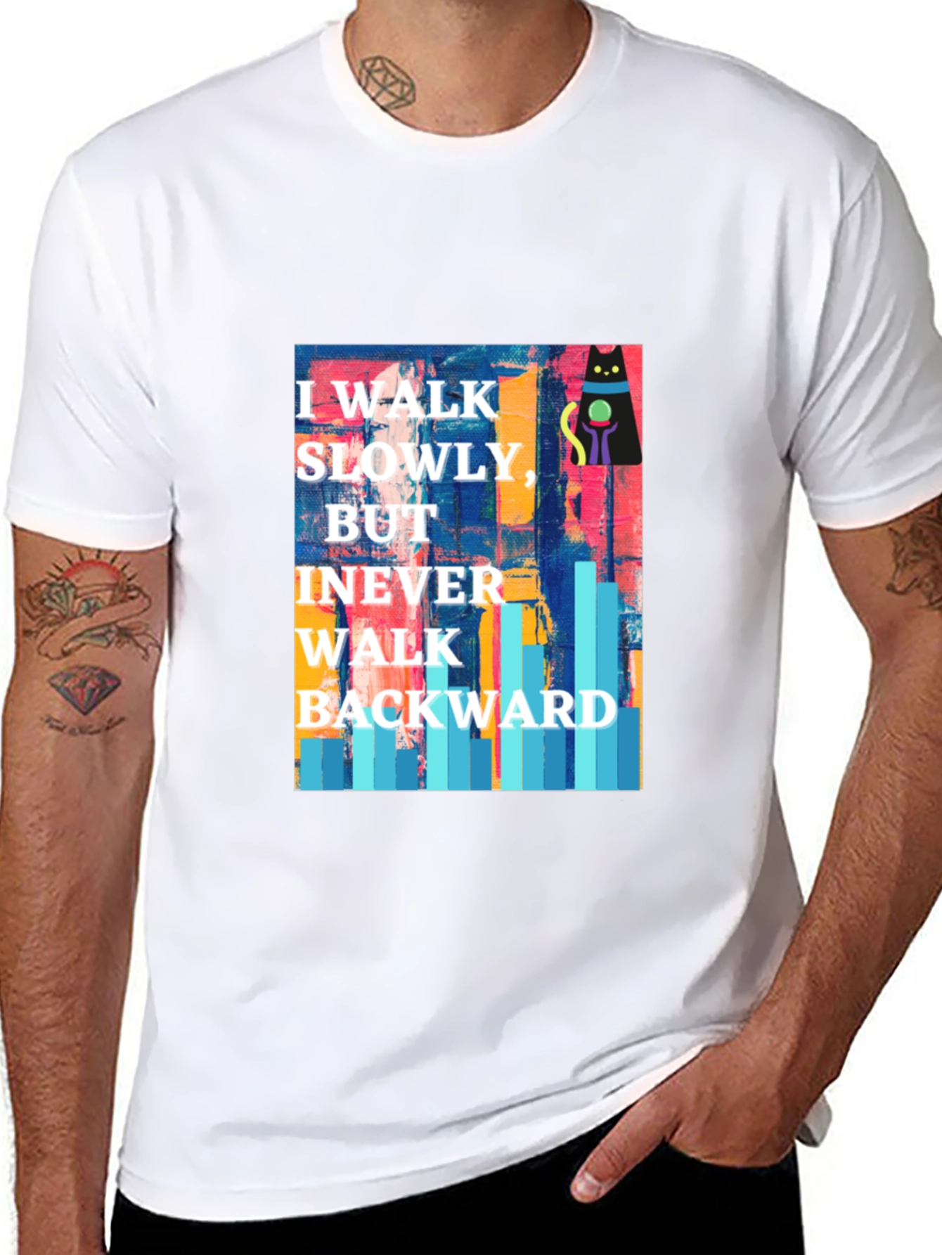 Abstract Cat Motivational T-Shirt