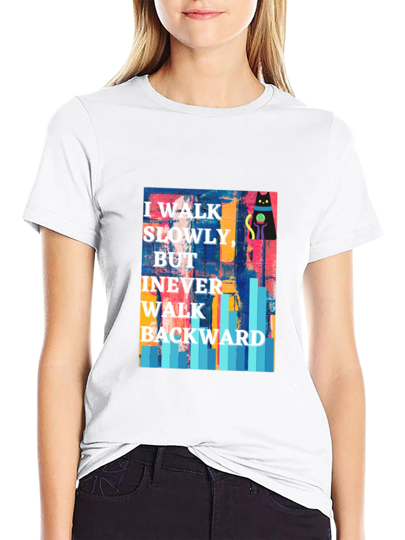 Abstract Cat Motivational T-Shirt