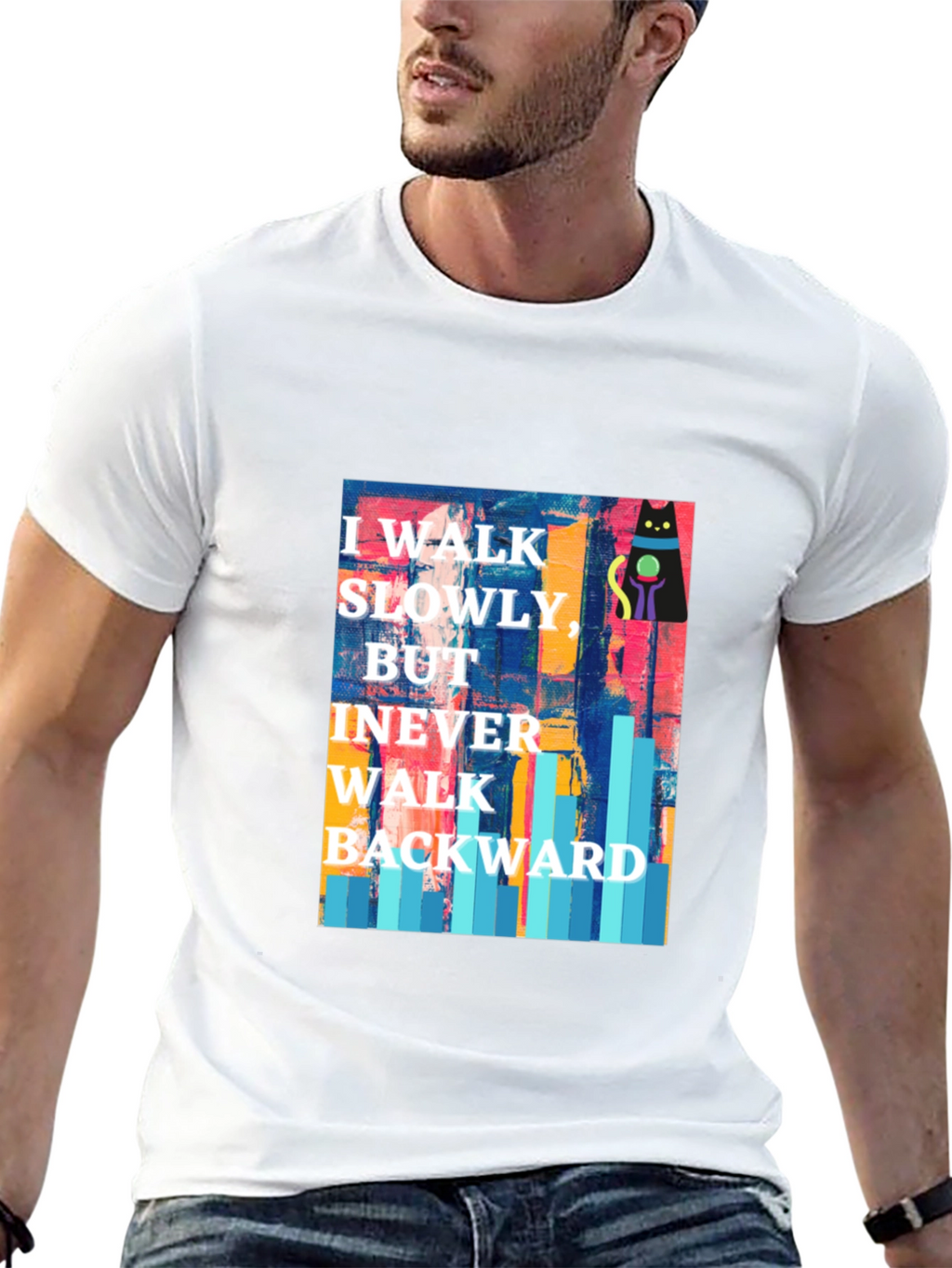 Abstract Cat Motivational T-Shirt