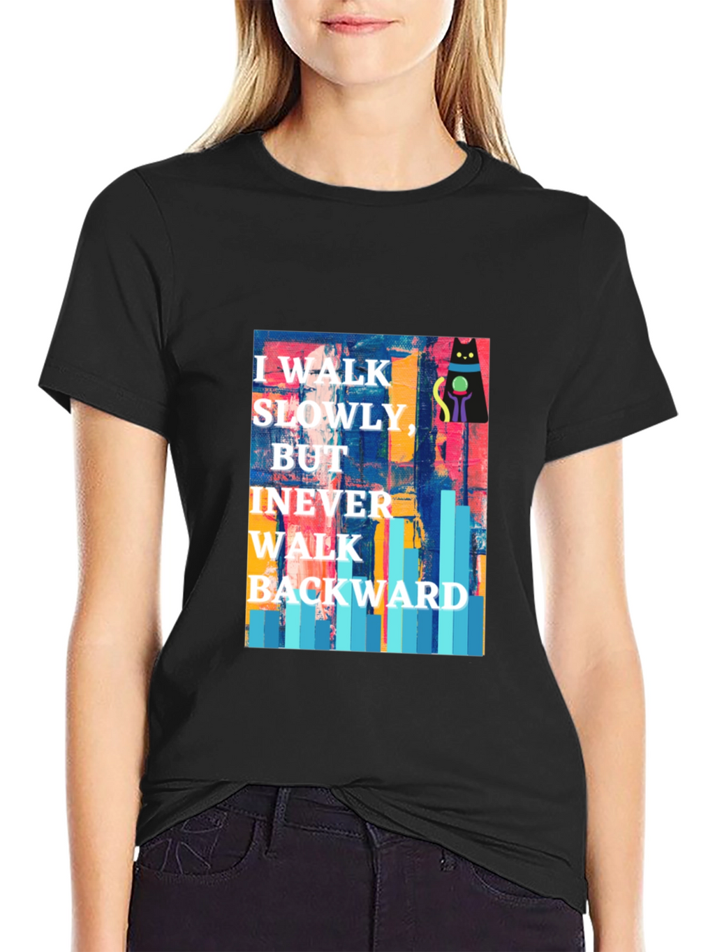 Abstract Cat Motivational T-Shirt
