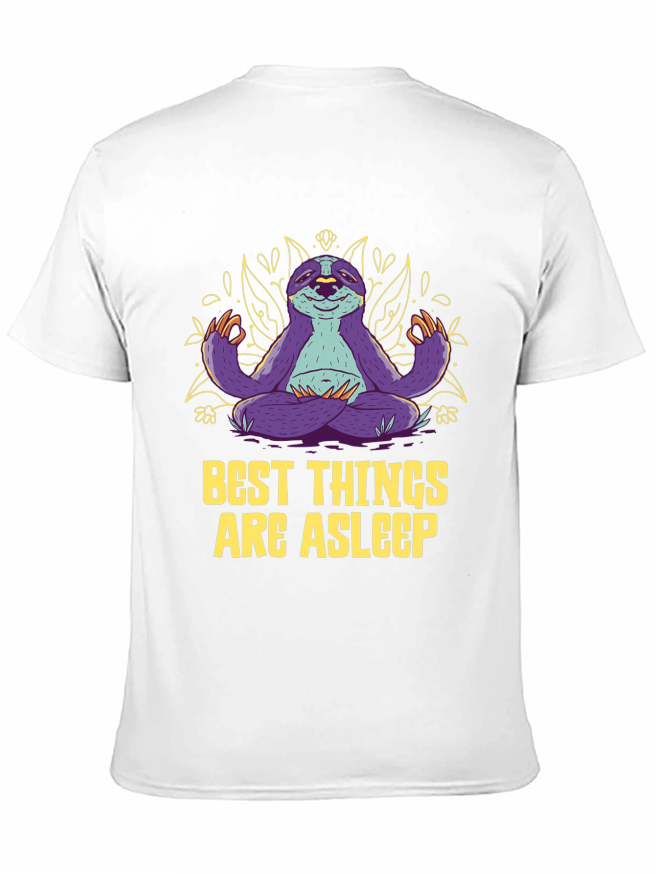 Meditating Sloth Graphic Tee - Best Things Are Asleep
