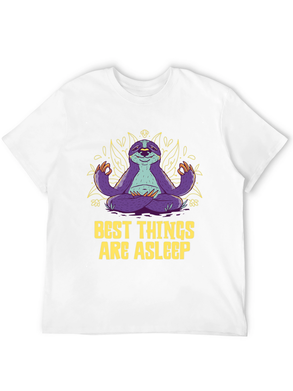 Meditating Sloth Graphic Tee - Best Things Are Asleep