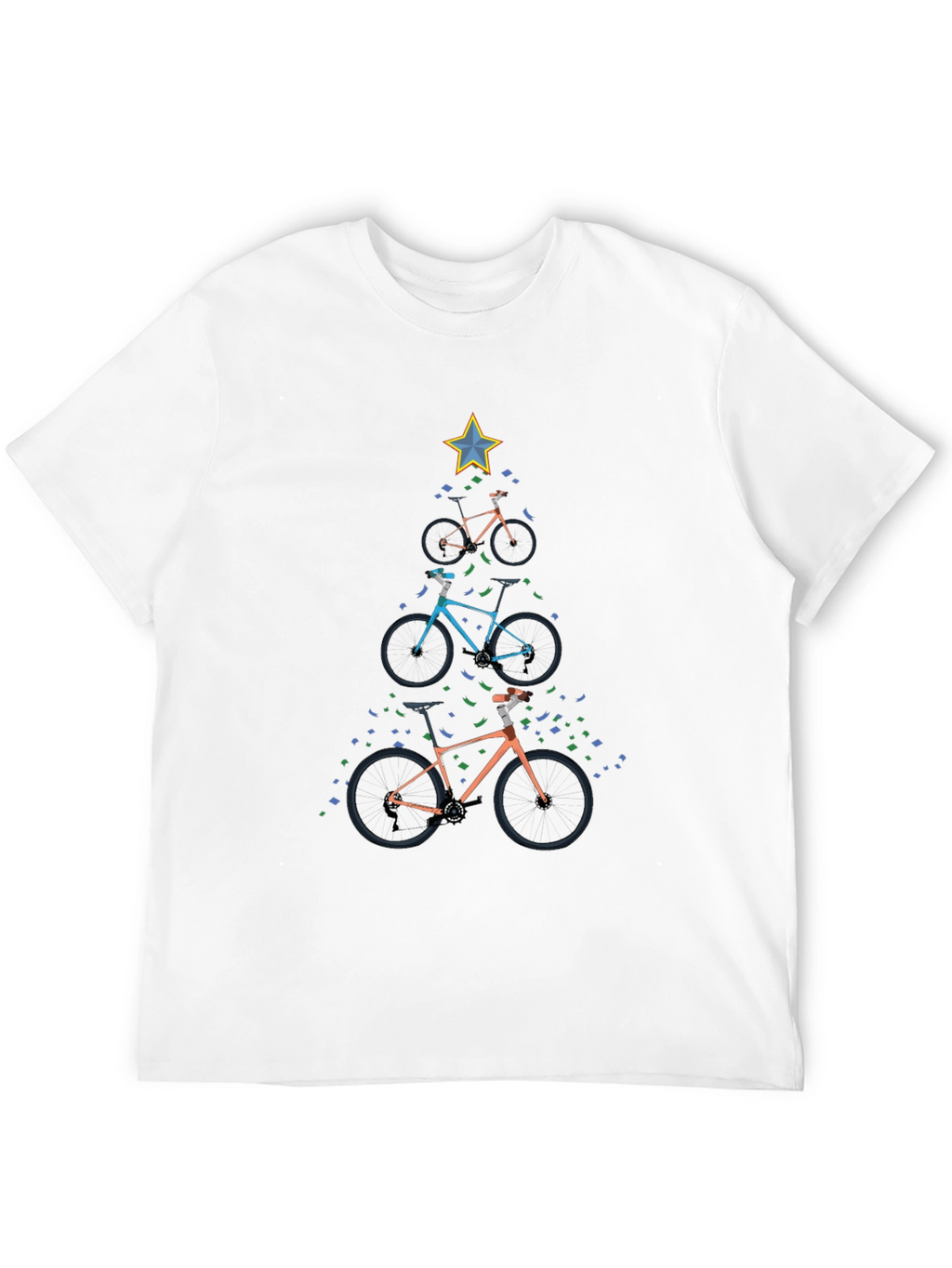 Bike Christmas Tree Graphic T-Shirt