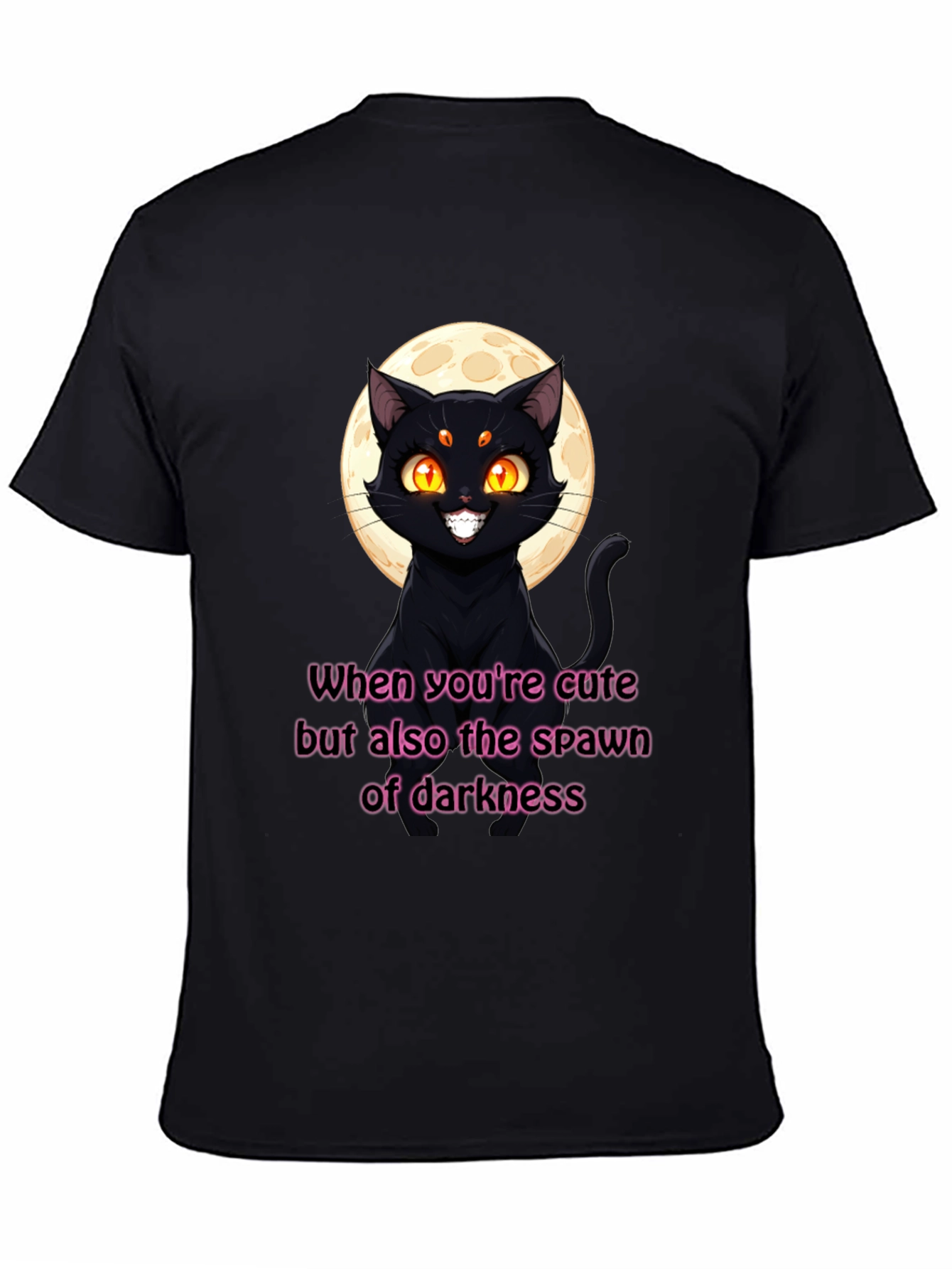 Cute & Dark Cat Graphic T-Shirt