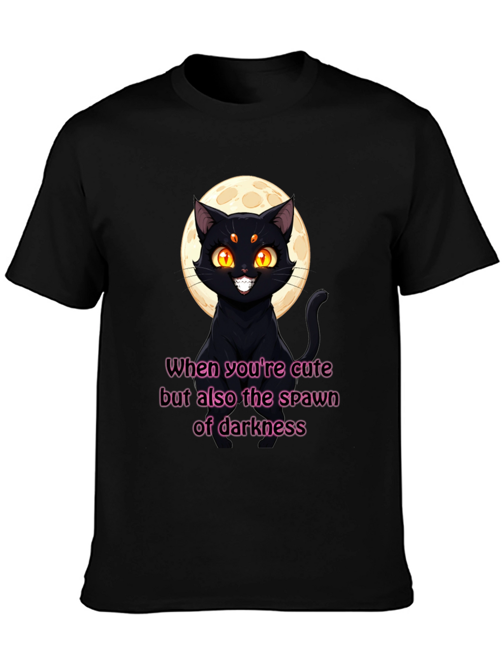 Cute & Dark Cat Graphic T-Shirt