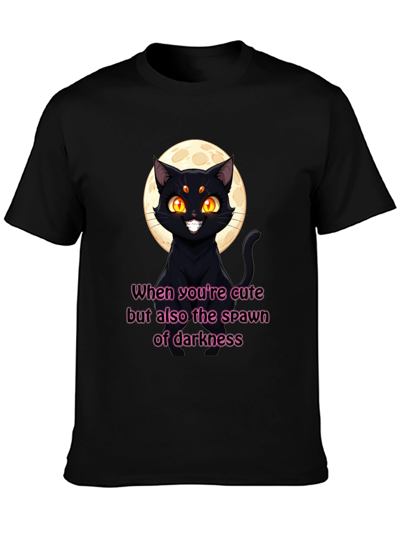 Cute & Dark Cat Graphic T-Shirt