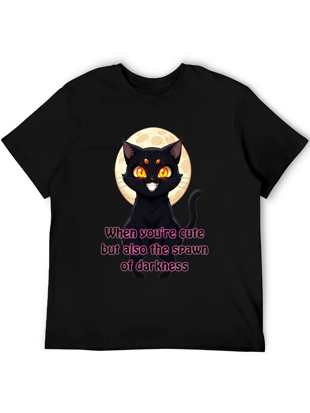 Cute & Dark Cat Graphic T-Shirt