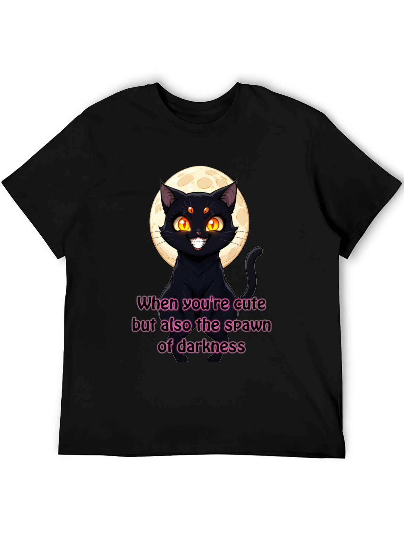Cute & Dark Cat Graphic T-Shirt