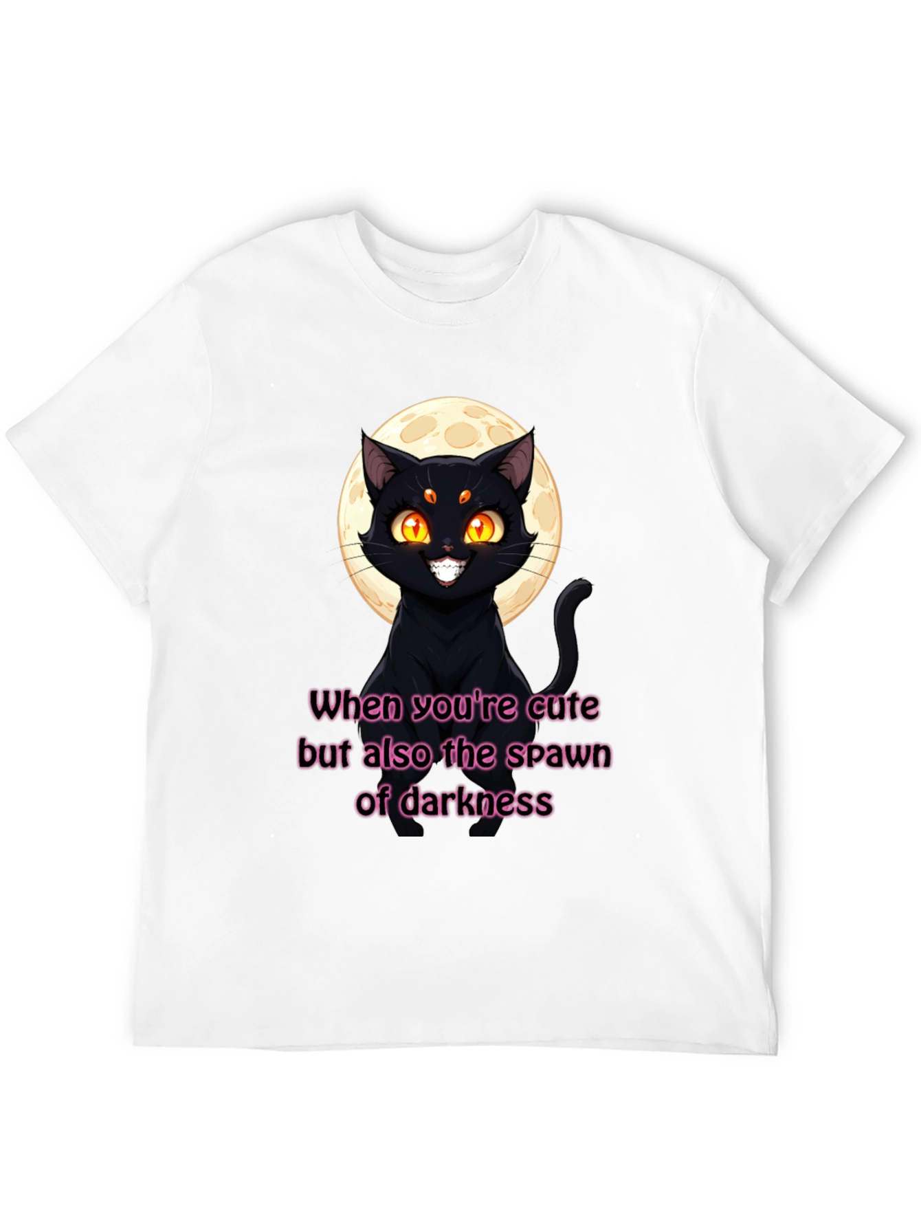Cute & Dark Cat Graphic T-Shirt