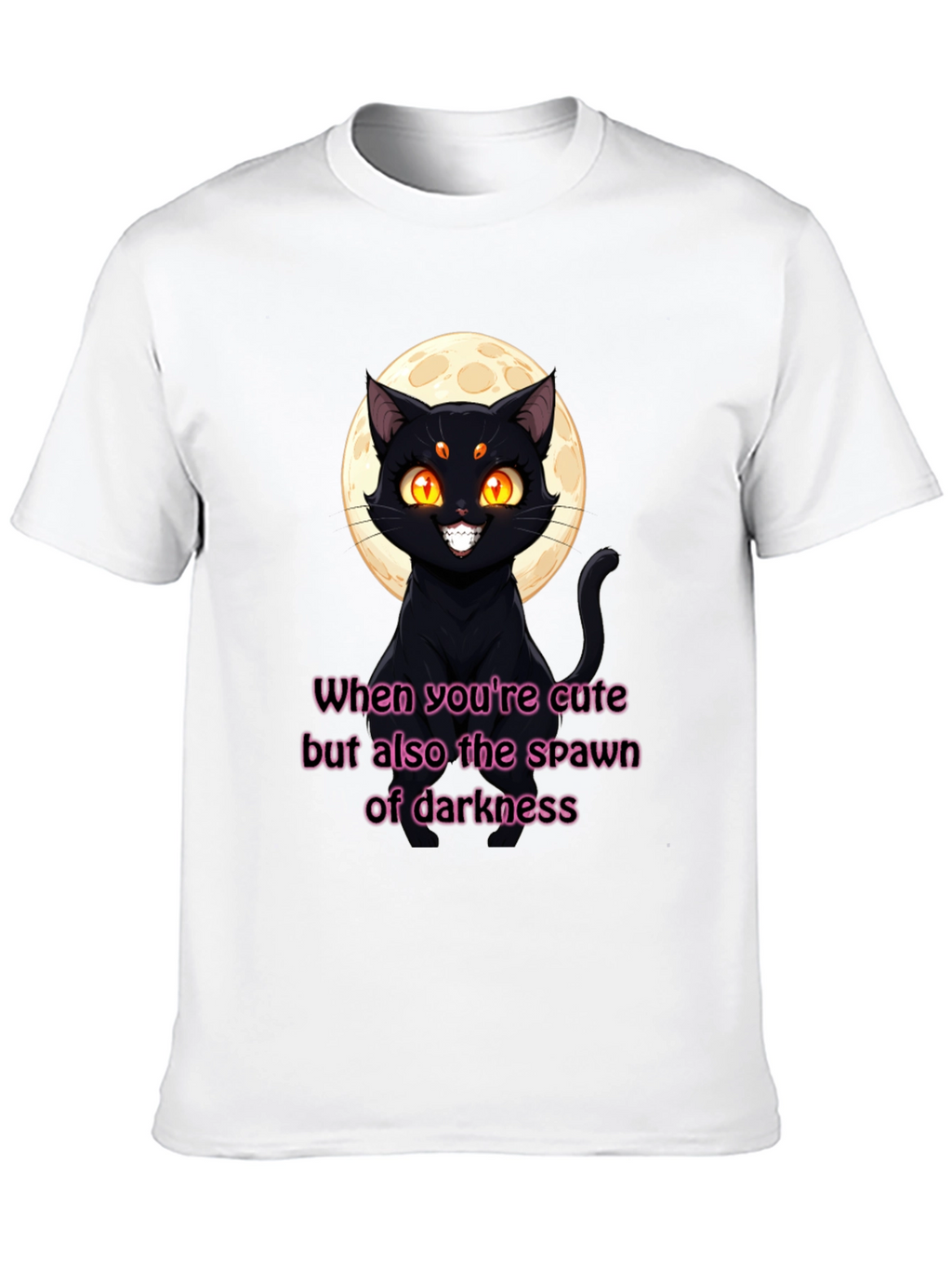 Cute & Dark Cat Graphic T-Shirt