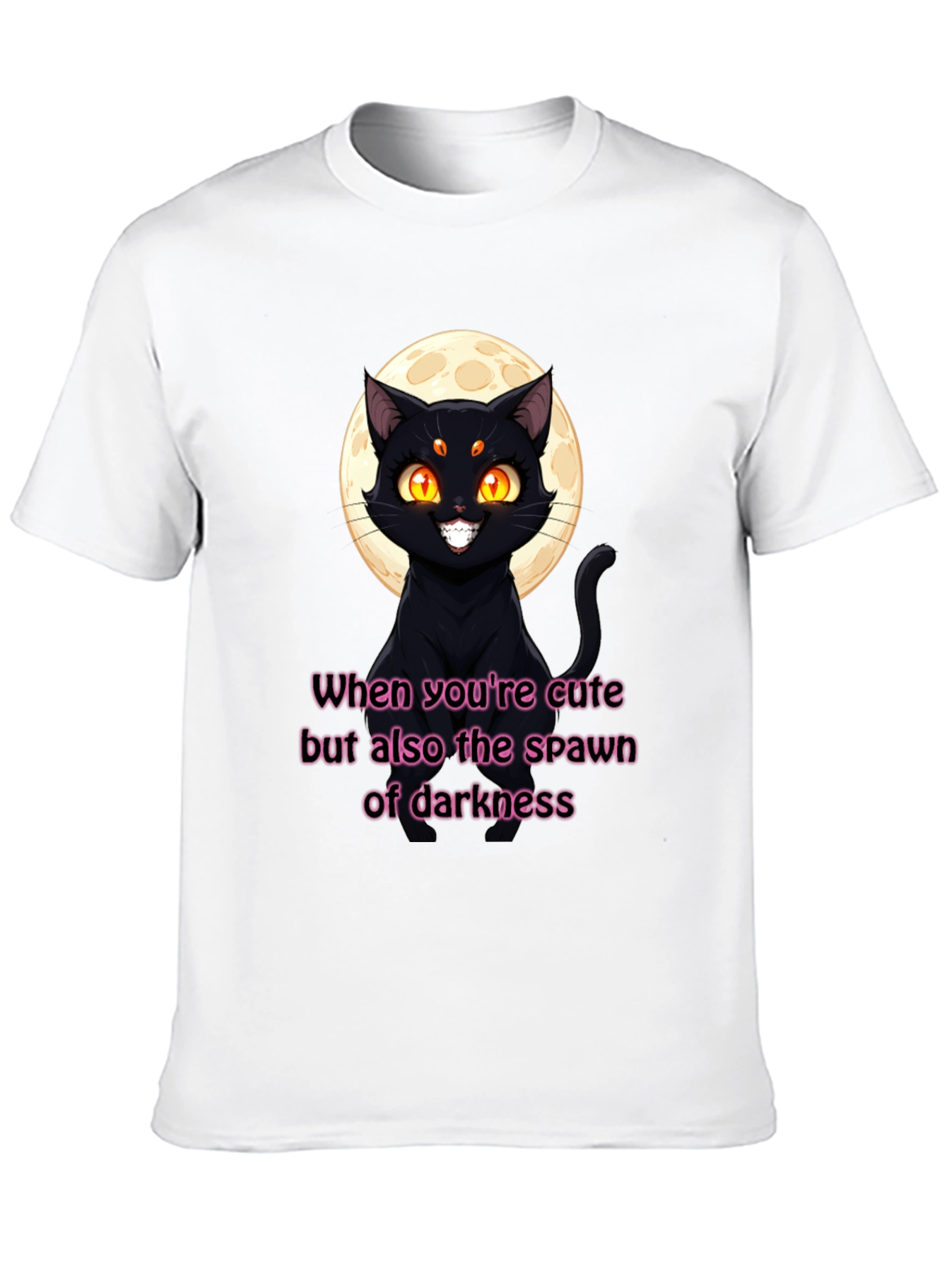Cute & Dark Cat Graphic T-Shirt