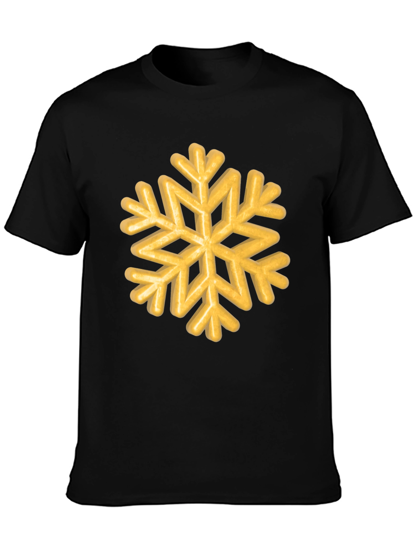 Golden Snowflake Graphic Tee - Unisex Black T-Shirt