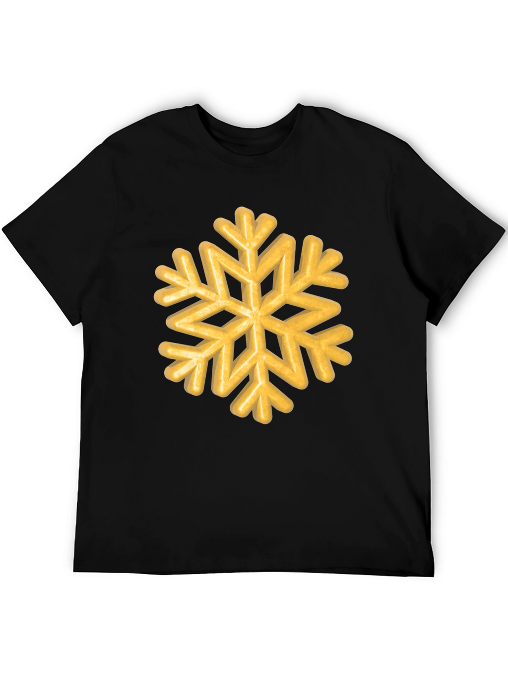 Golden Snowflake Graphic Tee - Unisex Black T-Shirt
