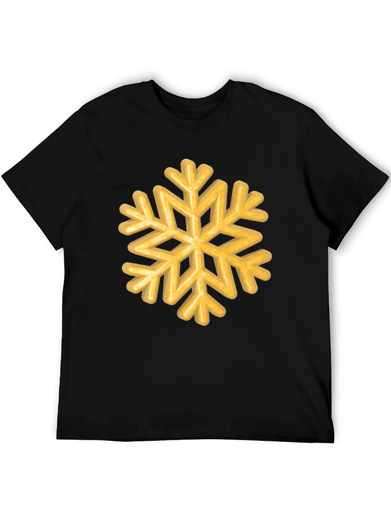 Golden Snowflake Graphic Tee - Unisex Black T-Shirt