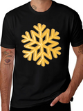 Golden Snowflake Graphic Tee - Unisex Black T-Shirt