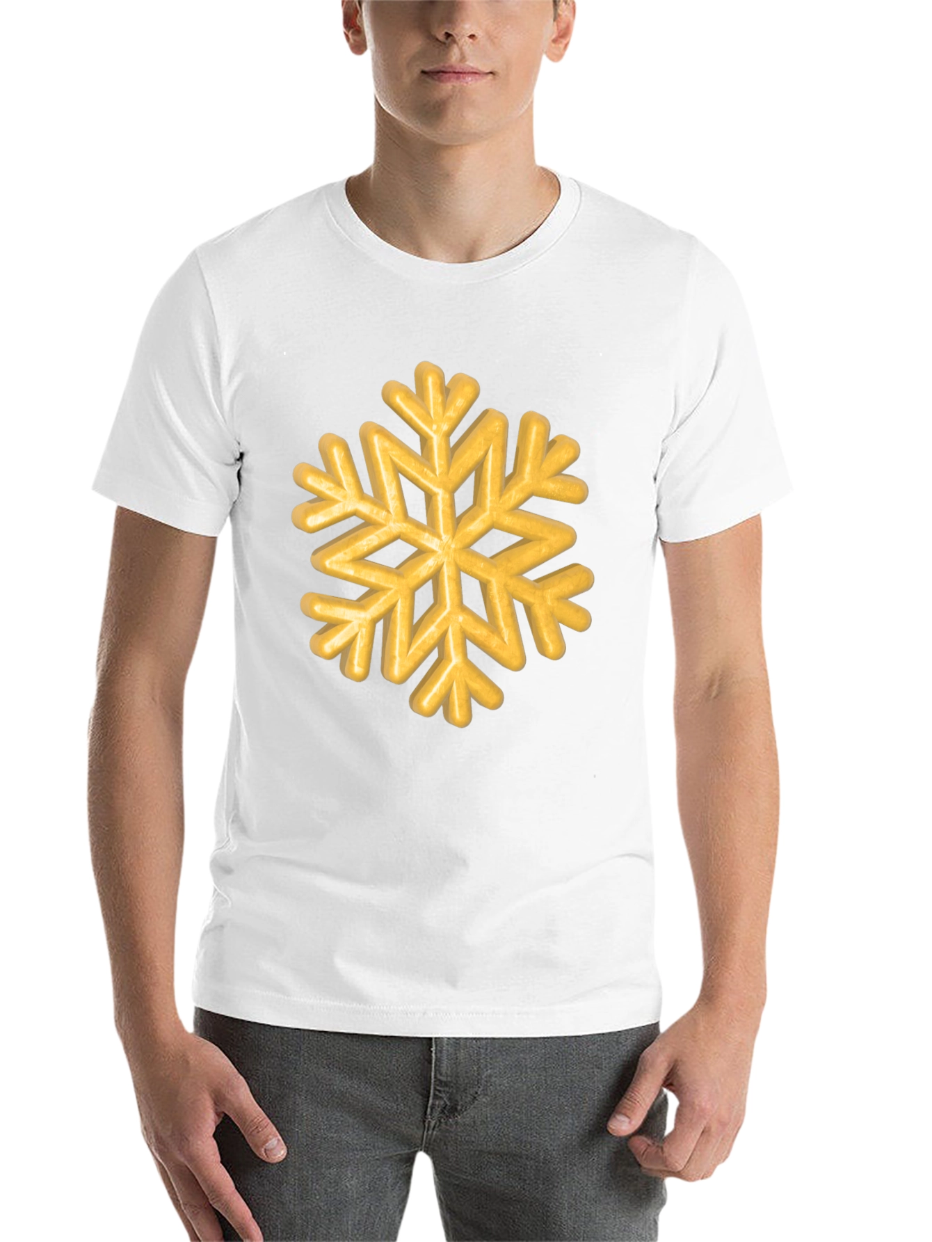 Golden Snowflake Graphic Tee - Unisex Black T-Shirt